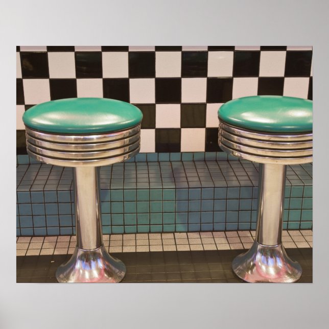 Póster Nuevo México, Albuquerque. El 66 Diner a lo largo (Frente)