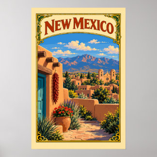 Póster Nuevo México Antiguo | Adobe de Santa Fe