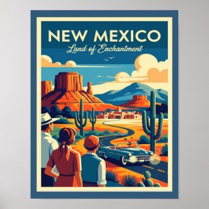 Póster Nuevo México de mediados del siglo XX