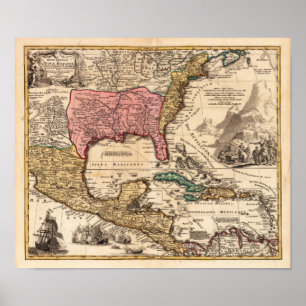 Póster Nuevo México Louisiana Florida Homann 1716