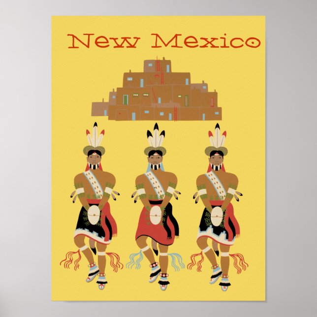 Póster Nuevo México Poster de bailarinas de tortugas en P (Frente)