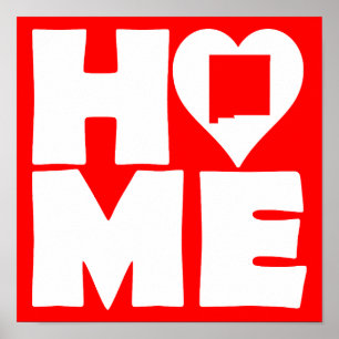 Póster Nuevo México Rótulo de Poster del Estado del Coraz