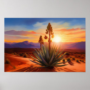 Póster Nuevo México Tierra De Encantamiento Desierto Yucc