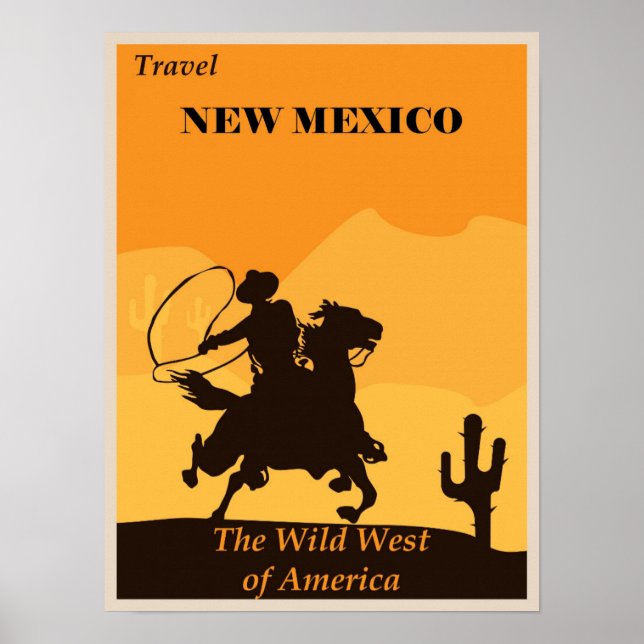 Póster Nuevo México Vintage Wild West (Frente)