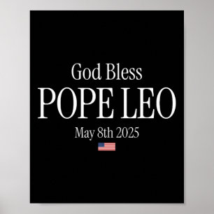 Póster Nuevo papa 2025 Dios bendiga al Papa León 8 de may