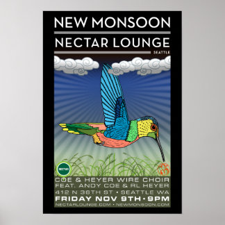 Póster Nuevo Poster del Salón Néctar Monzón Seattle WA 20