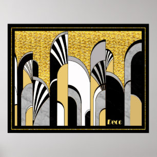 Póster Nuevo resumen de Art Deco
