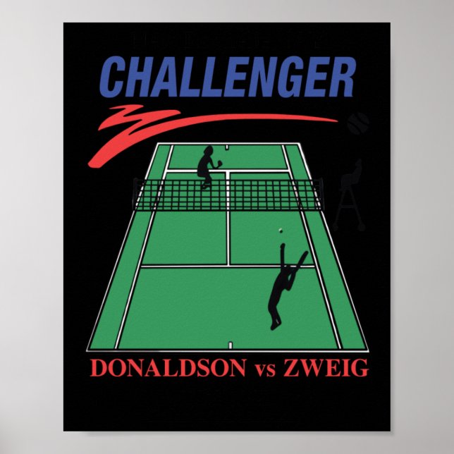 Póster Nuevo Rochelle Ny Challenger Donaldson Vs Zweig (Frente)