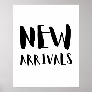 Póster Nuevo Rótulo de llegada, negro y blanco, Boutique