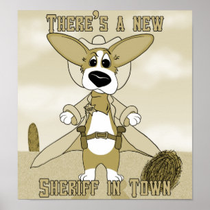 Póster Nuevo sheriff en poster del Corgi de la ciudad