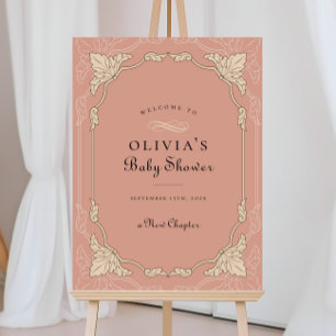 Póster Nuevo signo de bienvenida de Baby Shower de la bib