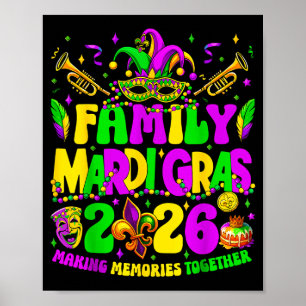 Póster Nuevo sombrero de bufón de Mardi Gras feliz