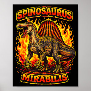 Póster Nuevo spinosaurus mirabilis descubrimiento del inf