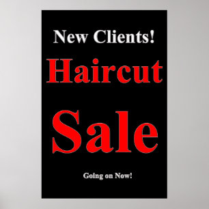 Póster Nuevos clientes Haircut Sale Salón de belleza Post