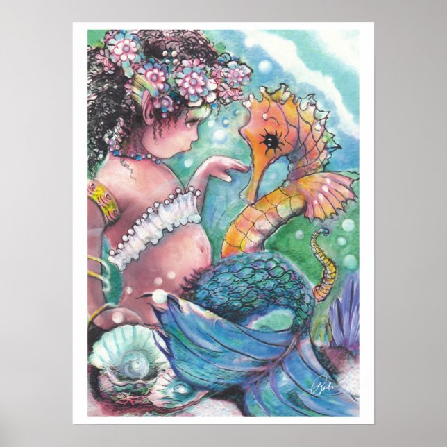 Póster "Nuevos descubrimientos" Sirenita Poster (Frente)
