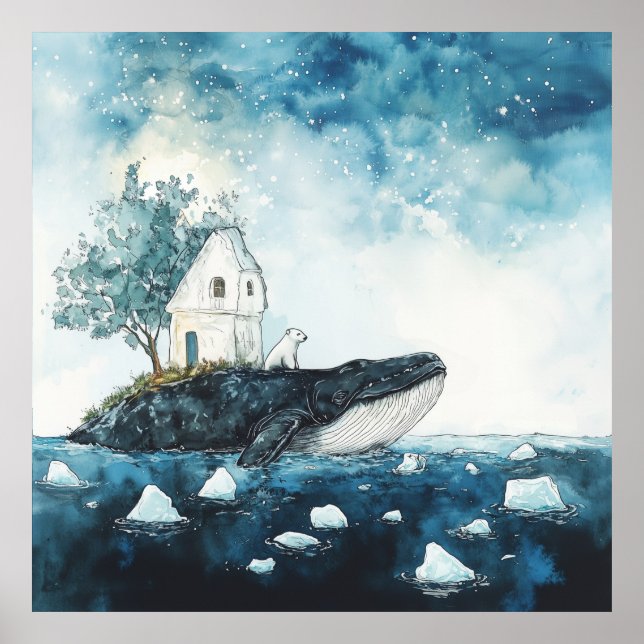 Póster Nuevos horizontes - La ballena y el oso polar (Frente)