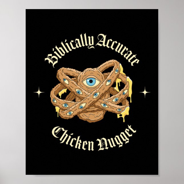 Póster Nugget de Pollo Bíblicamente Preciso (Frente)