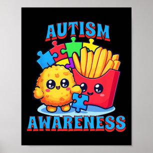 Póster Nugget De Pollo Y Concienciación Sobre El Autismo 
