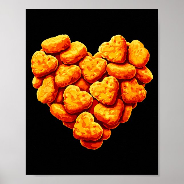 Póster Nuggets De Pollo Son Mi Corazón De San Valentín Di (Frente)