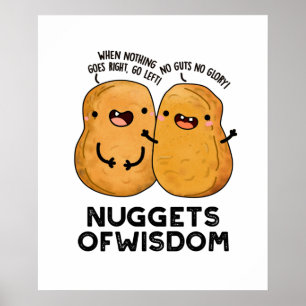 Póster Nuggets De Wisdom Divertido Pun De Comida