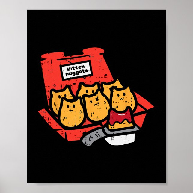 Póster Nuggets gatitos de comida rápida comida para gatos (Frente)
