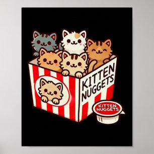 Póster Nuggets gatitos Graciosos De Comida Rana Gato Gato