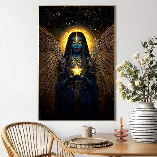 Póster Nuit Diosa Egipcia del Cielo Nocturno y las Estrel