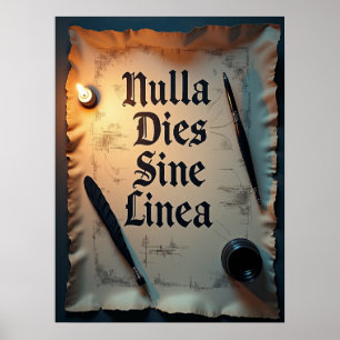 Póster Nulla muere Sine Linea Dark Academia Poster
