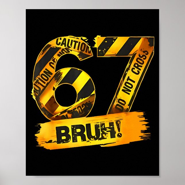 Póster Number 67 Numbered Uniform Srts Jersey Team 67th B (Frente)