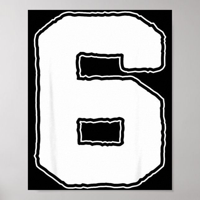 Póster Number 6 6th Birthday Boy Kids Six Year Old Happy  (Frente)