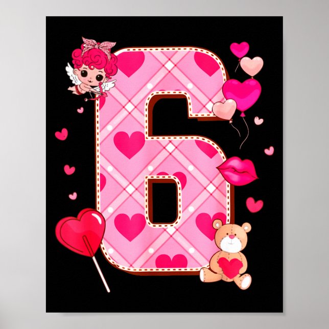 Póster Number 6 Matching 67 Meme 6 7 Couple Matching Vale (Frente)