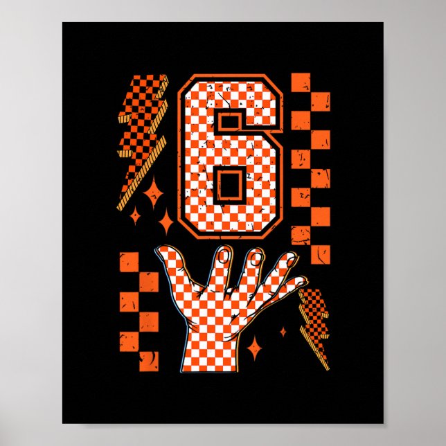 Póster Number 6 Matching 67 Meme Checkered Halloween Cost (Frente)