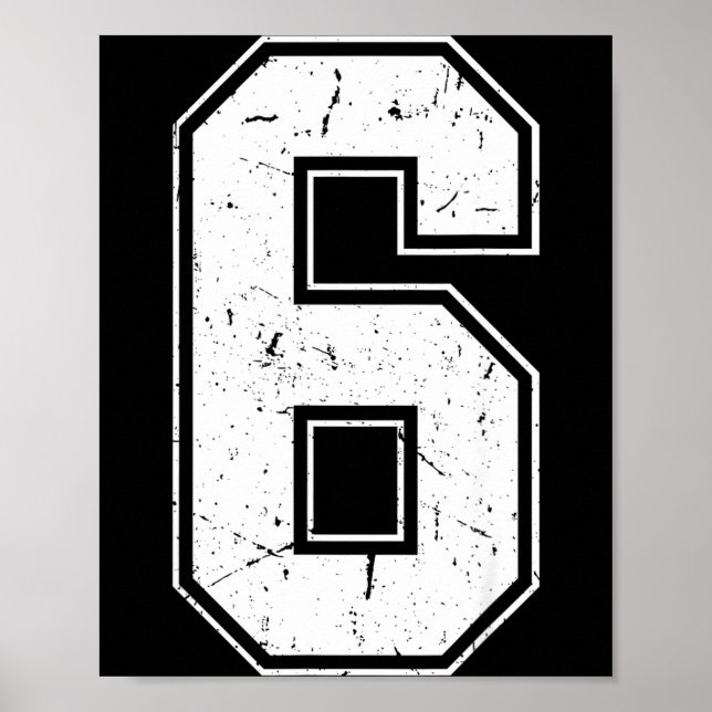 Póster Number 6 Matching Costume 67 Meme Costume Distress (Frente)