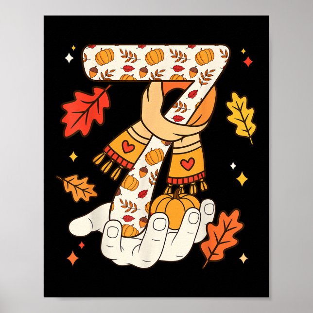 Póster Number 7 Funny Meme Saying 6 7 Six Seven Turkey Th (Frente)