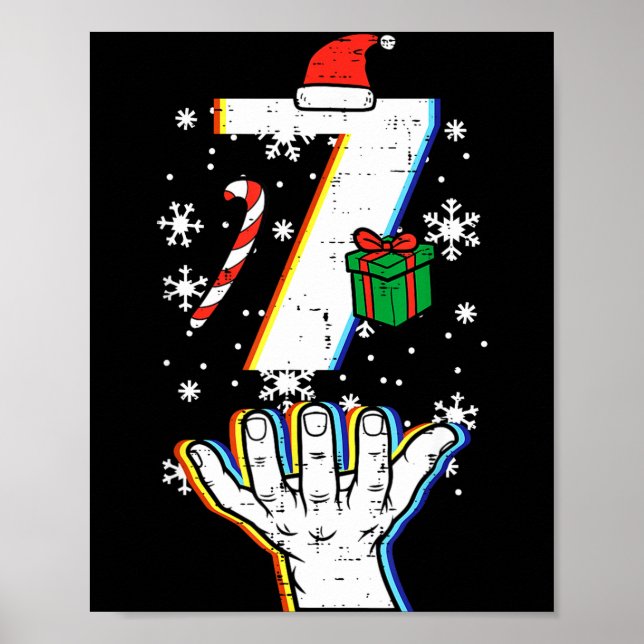 Póster Number 7 Matching 67 Meme Christmas 6 7 Xmas Men W (Frente)