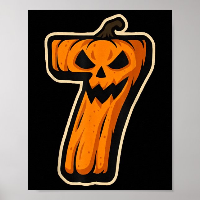 Póster Number 7 Pumpkin 67 Meme Matching Couple Halloween (Frente)