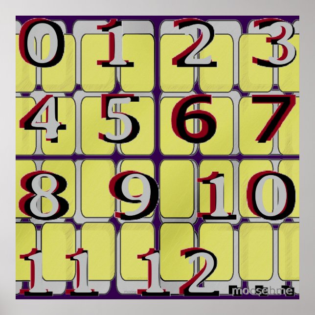 Póster Number Eye Chart  (Frente)