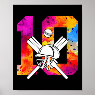 Póster Número 10 Años Cricket Cumpleaños 10 1 