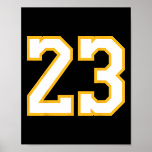 Póster Número 23 Delante Y Byck Bysketbyll Jersey Púrpura