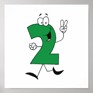 Póster Número 2 camisetas y regalos de cumpleaños