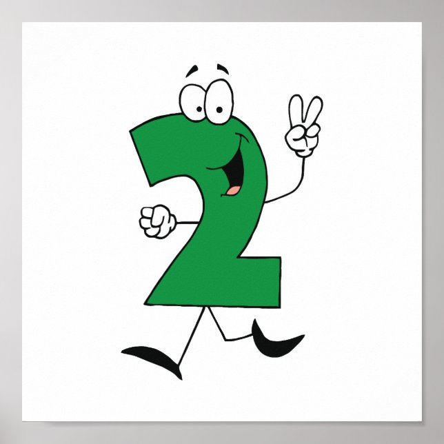 Póster Número 2 camisetas y regalos de cumpleaños (Frente)