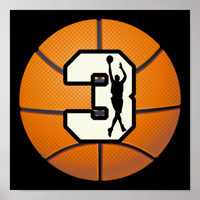 Póster Número 3 Baloncesto (Frente)