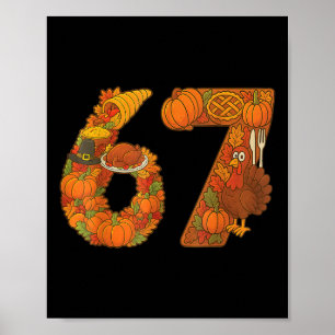 Póster Número 67 Coincidencia Seis Siete 6 7 Meme 67 Día