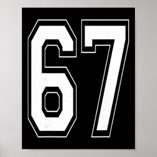 Póster Número 67 Jersey de Cumpleaños Deportivo Varsity S