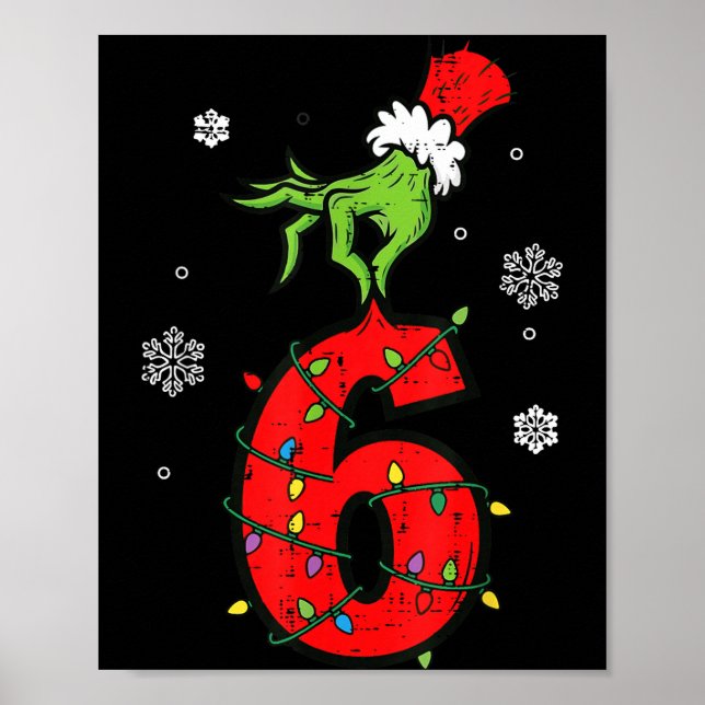 Póster Número 6 Coincidente 67 Meme 6 7 Navidad Chicos Ju (Frente)