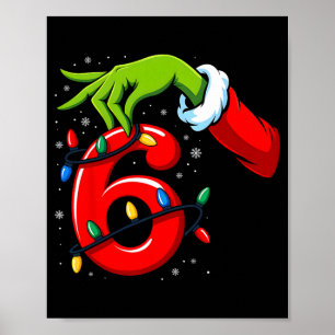 Póster Número 6 Coincidente 67 Meme Navidad Elfo Mano Niñ