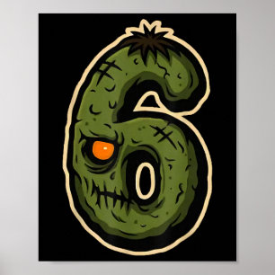 Póster Número 6 Monstruo 67 Meme Pareja Pareja Halloween