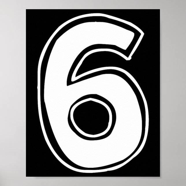 Póster Número 6 Seis Siete 6 7 Meme 67 Divertido Cumpleañ (Frente)