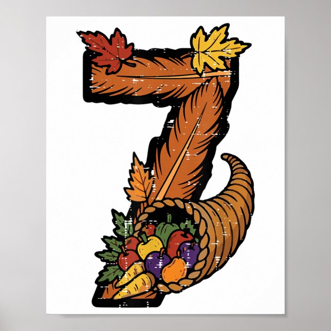 Póster Número 7 Coincidente 67 Meme 6 7 Día de Acción de  (Frente)