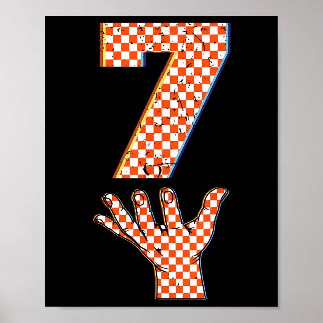 Póster Número 7 Coincidente 67 Meme Cuadros Disfraz de Ha (Frente)